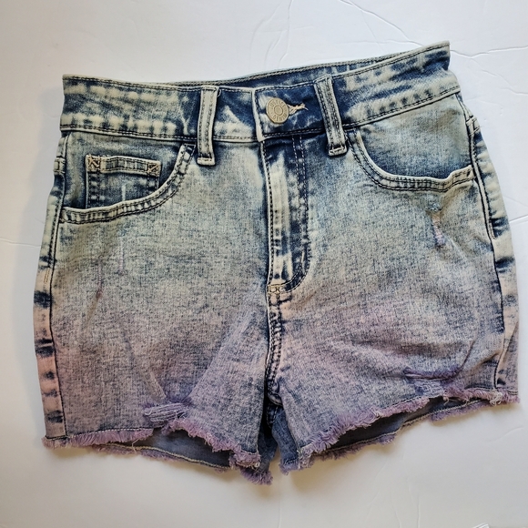 Justice Girls 10 -2 pairs- Demin Shorts Distressed Roll cuff and ombre cut off - Picture 5 of 7